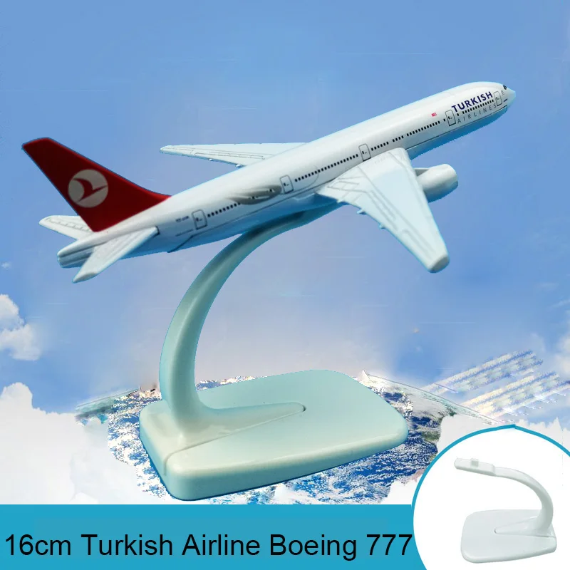 16 см Турция модель самолета B777 турецкий Boeing 777 имитационная окрашенные сплошные