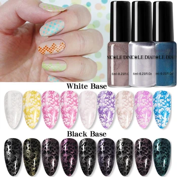 

NICOLE DIARY Nail Art Stamping Metallic Polish Colorful Gold Silver Nail Art Plate Printing Polish Varnish Nail Art Decoration