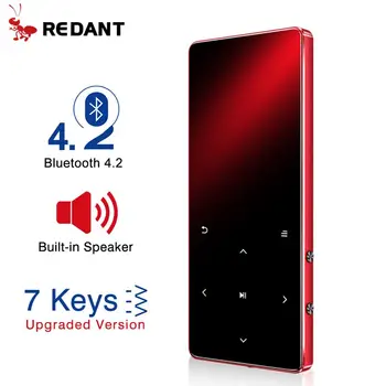 REDANT MP3 Player with Bluetooth Speaker Touch key Built-in 8GB 16GB HiFi Metal Mini Portable Walkman with radio FM recording 1