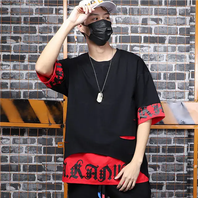 Punk Style Patchwork Cotton Tops 3