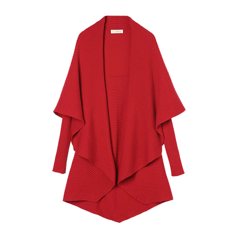 100 кашемировый свитер женский кардиган мягкая теплая красная натуральная ткань