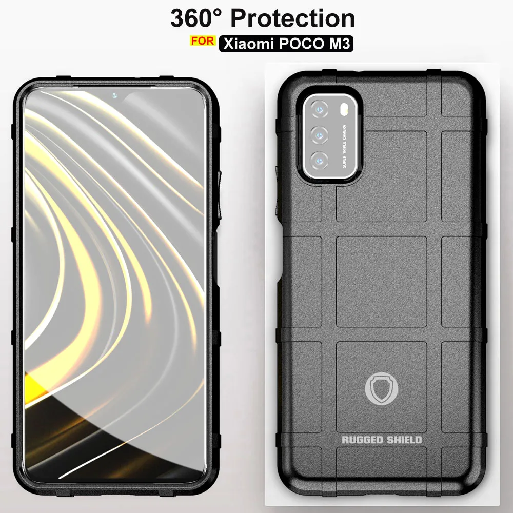 Чехол для Xiaomi POCO M3 силиконовый резиновый противоударный армированный чехол