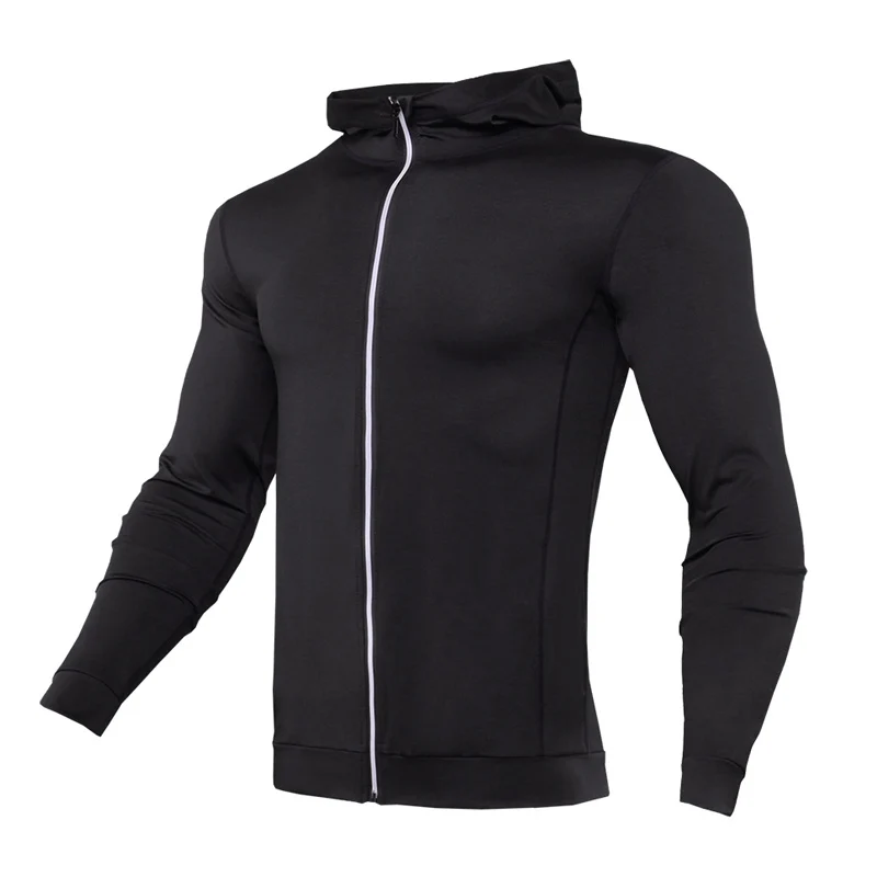 Уличная футболка для бега, мужские обтягивающие колготки, рубашка, спортивный костюм для бега, зимнее Спортивное нижнее белье, базовый слой, S-XXXXL хорошо продаются - Цвет: hoodie 2