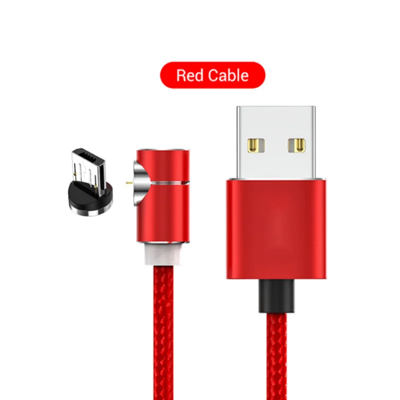 Красный 3а Магнитный кабель Micro usb type C кабель 90 градусов Micro USB кабель быстрой зарядки USB C кабель для samsung мобильного телефона шнур - Цвет: Красный
