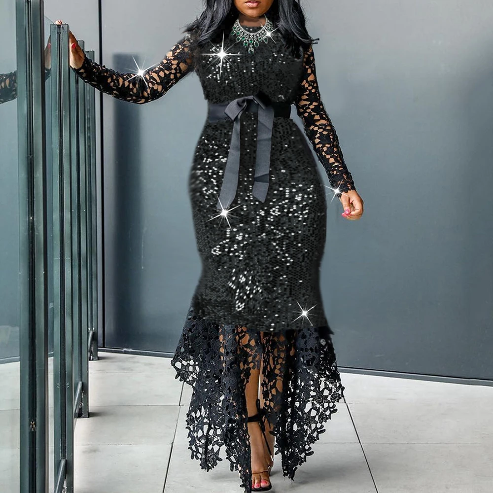 ladies black evening dress