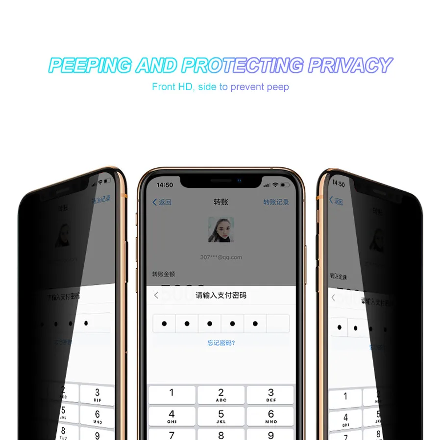 100D Chống Gián Điệp Kính Cường Lực Cho iPhone 13 12 Mini 11 Pro XS Max X XR Riêng Tư Tấm Bảo Vệ Màn Hình iPhone 7 8 6 6S 6S Plus SE 2020 Glas mobile screen guard