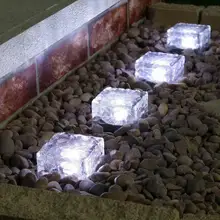 Креативный светодиодный солнечный ледяной Кирпичный Свет погребенный шаг света водонепроницаемый путь украшения сада кубик льда кирпичная лампа