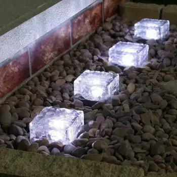 

Creative Led Solar Ice Brick Light Buried Step Light Waterproof Path Garden Decoration Ice Cube Brick Lamp