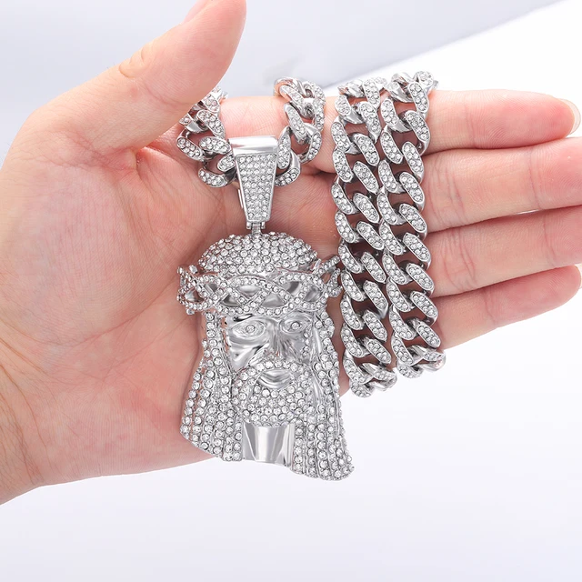 Ciondolo Ges&ugrave; In Oro Giallo E Bianco 18 Kt