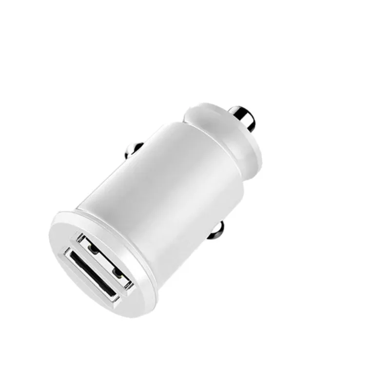3.1A Мини Автомобильное зарядное устройство для xiaomi huawei iphone из алюминиевого сплава QC 3,0 Быстрая зарядка светодиодный двойное зарядное устройство USB для redmi k20 - Тип штекера: white