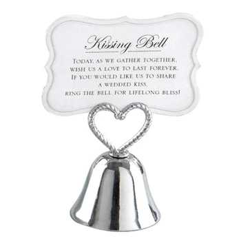 

30 Pieces of "Kissing Bell" Silver Bell Seat Card / Photo Clip Wedding Table Decoration Like Wedding Decoration