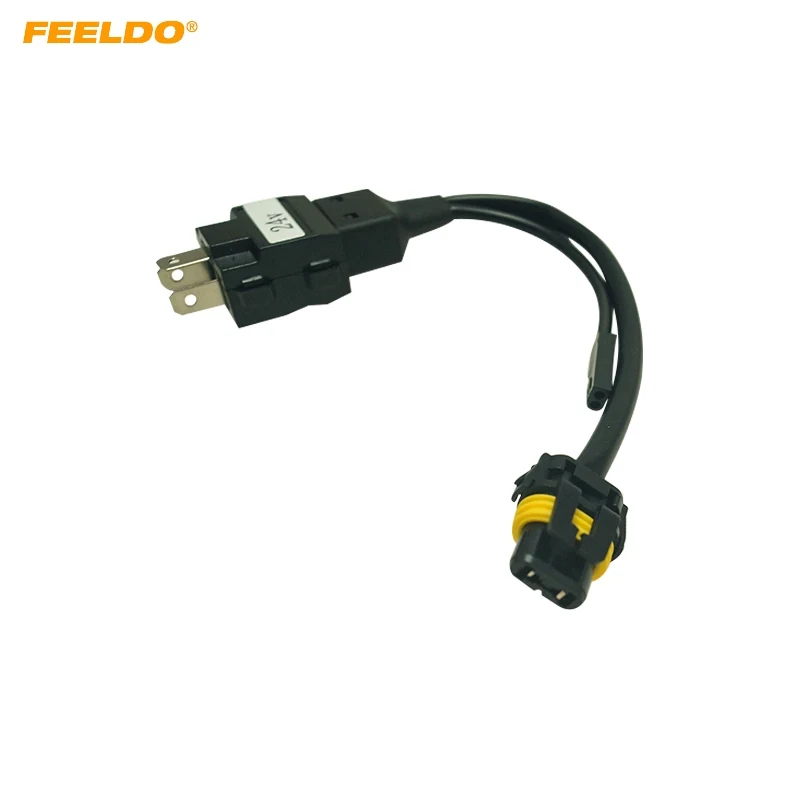 

FEELDO 1PC 12V-24V Auto Bus Truck HID Relay Harness Control Cable For H4 Hi/Lo Bi-Xenon HID Bulb Wiring Controller Wiring