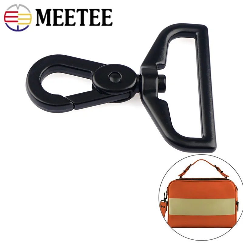 Meetee 2/4pcs Black 38mm Backpack Hanging Spring Hook Alloy Bag Shoulder Strap Belt Buckle DIY Hardware Crafts Accessories E6-2 | Дом и сад