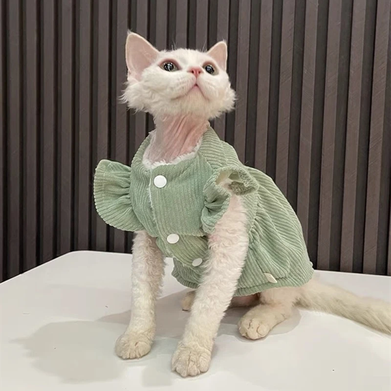 Winter Sphinx Cat Clothes Warm Kittens Dress Pet Hoodies For - Main Image
