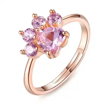 

Exquisite Rose Gold Cat Claw Cute Ring Fashion Simple Female Ring Romantic Birthday Gift