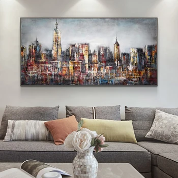 

Abstract City Landscape Wall Art Canvas Prints Modern Pop Wall Graffiti Art Paintings Decorative Pictures For Living Room Decor
