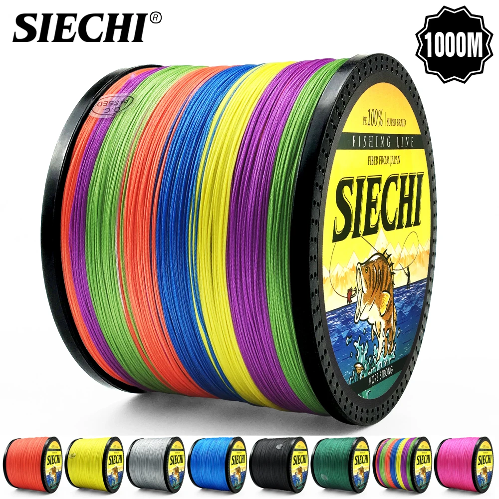 Linha de Pesca Linha de Pesca para Carpa Fio de Pesca para Toda a Pesca Siechi Marca Trançado 8 Stands 20-88lb Multifilament para Carpa 1000 m pe