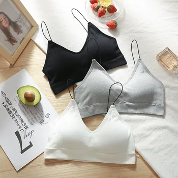 

Elastic Gathering Bralette Push Up Bra For Women Solid Comfortable Anti-light Korean Style Wild Bra Tube Top Sexy No Rims Bra