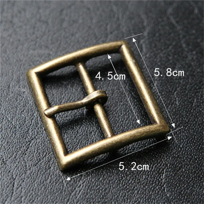 brass 4.5cm Meetee 1 шт. 40/45 мм Чистый Медь пояс с декоративной металлической пряжкой и Нержавеющая сталь контактный пряжки головы DIY штаны Металлические украшения аксессуар ZK553 - Цвет: brass 4.5cm