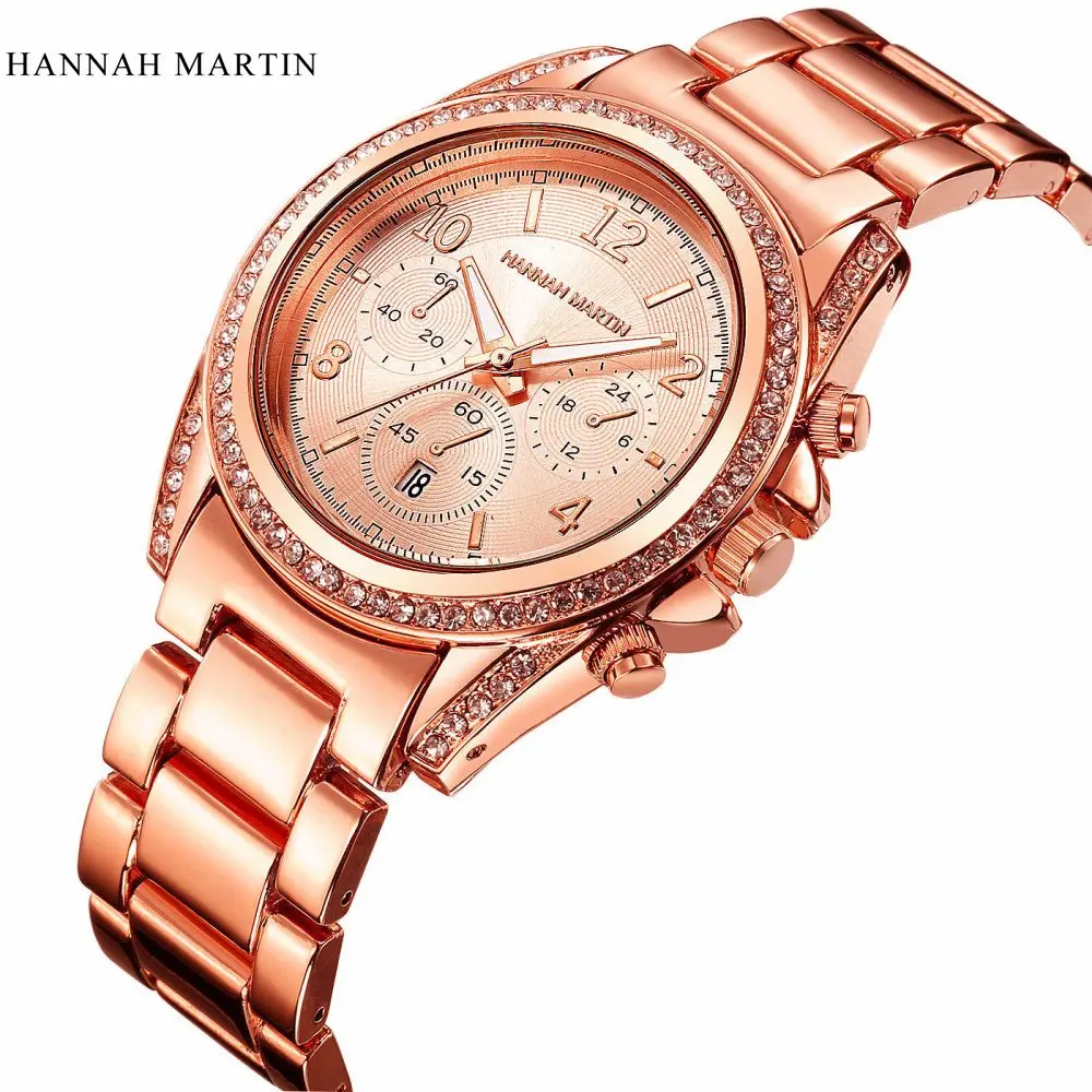 Hannah Martin Jam Tangan Wanita Rose Gold Wanita Jam Tangan Mewah Berlian  Wanita Menonton Saat Clock Relogio Feminino Reloj Mujer|mujer|mujer reloj -  AliExpress