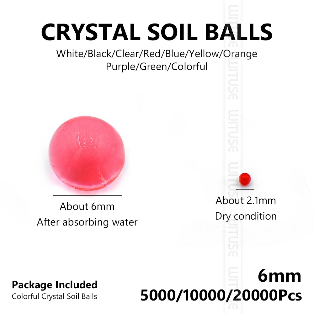 5000-20000pcs Soilless Plant Crystal Soil Mud Grow Water Beads Hydrogel Magic Jelly Balls 6-8mm Bio Gel Ball Plants Flower Decor