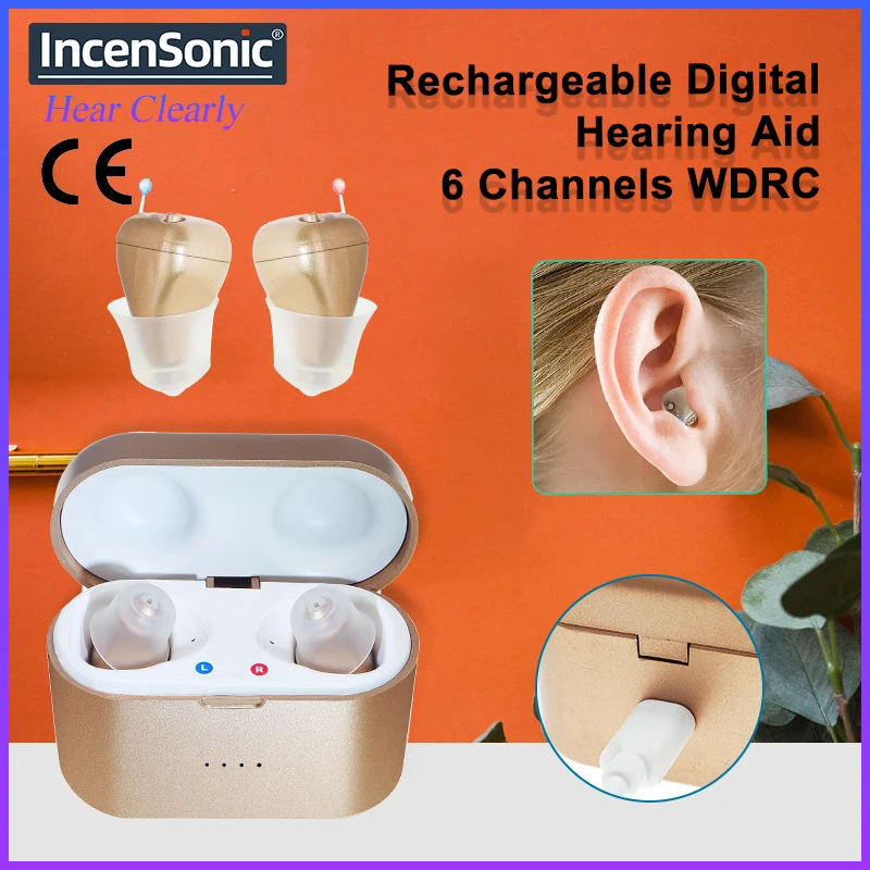 Rechargeable Digital 6 Channels Hearing Aid Sr61 Sound Amplifiers Ear