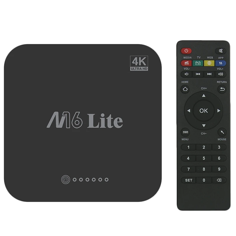M16 Lite Android Smart Tv Box Ddr3 EMMC ROM телеприставка 4K 3D H.265 Wifi медиаплеер приемник ЕС