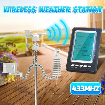 

Professional Wind Speed Weather Station with Sensor Backyard Wireless Wind Direction Temperature Humidity Rain 433Mhz