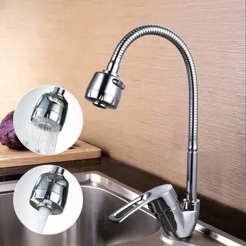 

F4319 High Quality Kitchen Desk Mounted Silver Double Handles Sink Faucet Desk Mounted