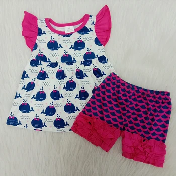 

Kids Girls Clothing Sets Summer New Style Baby Girls Clothes Whale T-Shirt+Shorts Outfits 2Pcs Children Clothes Suits