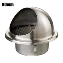 Air Outlet Stainless Steel Round Hood Exhaust Cap Brushed Bullnose External Air Extractor Wall Vent