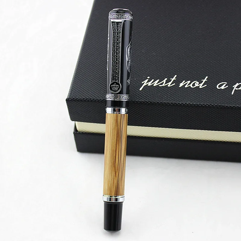 Duke Classic Confucius Натуральный Бамбуковый металлический рельефный узор авторучка иридиевая средняя NIB 0,7 мм/1,2 мм чернильная ручка для офиса подарок