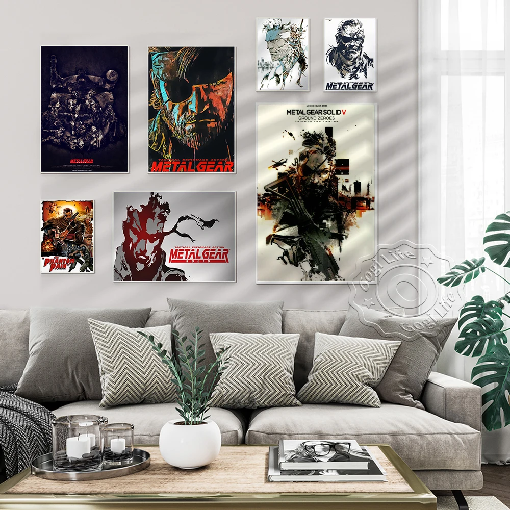 The Game Metal Gear Sociald Vintage Art Poster, Metal Gear Sociald Pubblicità Stampe D'Arte, Kids Room Anime Game Decor Wall Sticker,