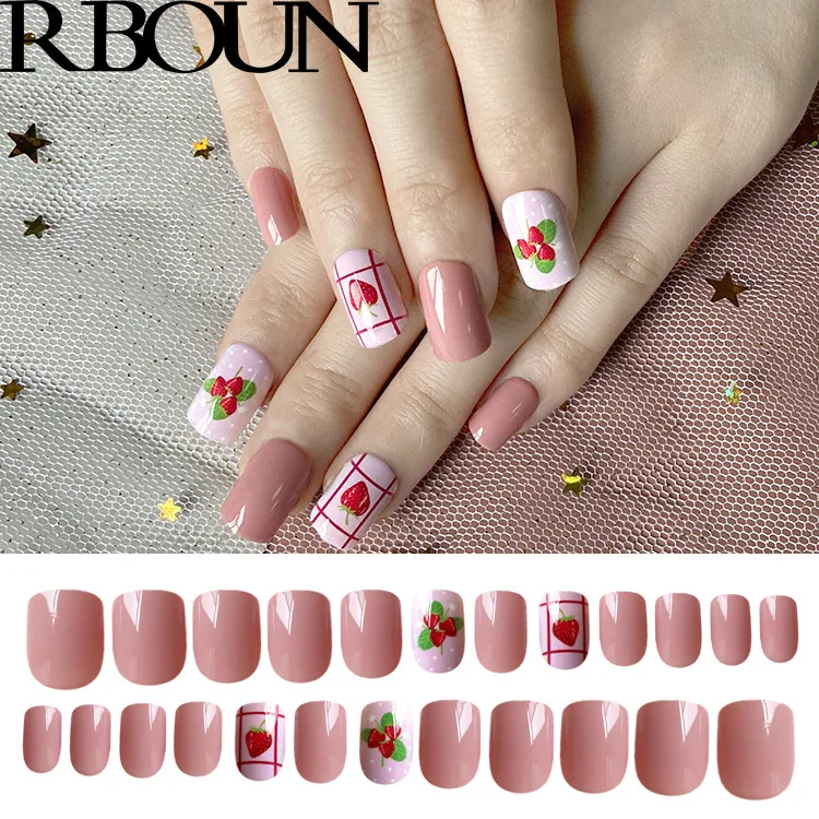 Nail Art Пресс на ногти Поддельные Советы с резиновыми полосками продается гроб