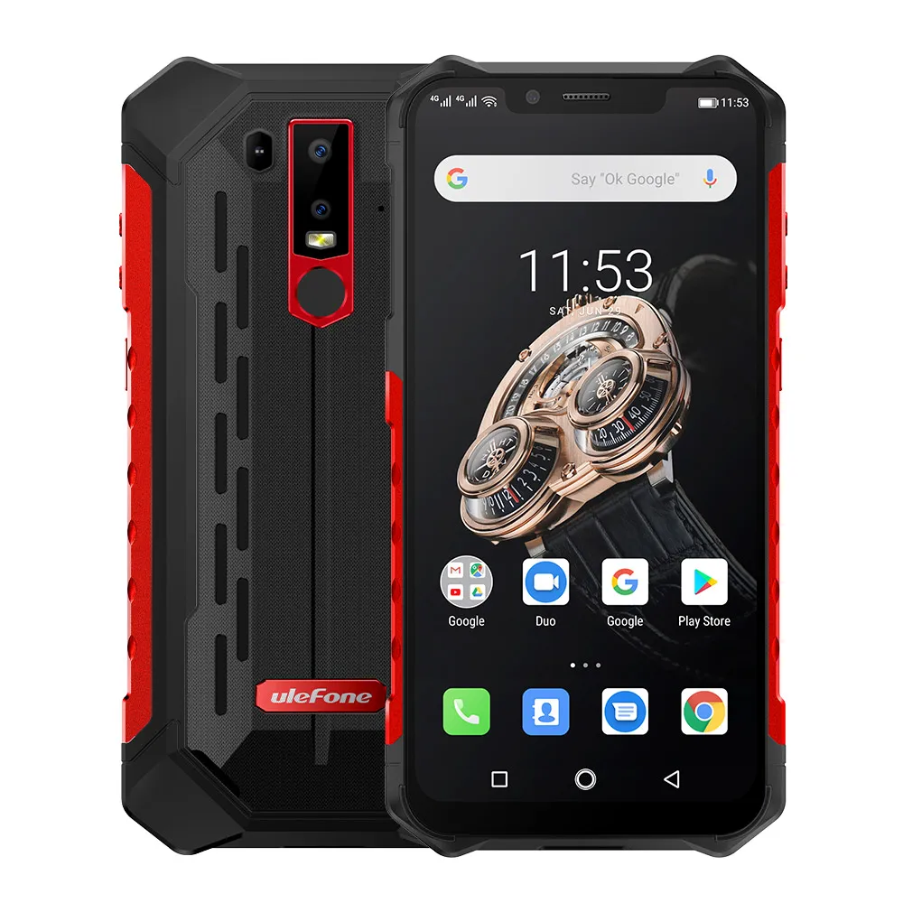 red Ulefone Armor 6S прочные мобильные телефоны 6," Helio P70 6G+ 128G 16MP+ 8MP Face ID NFC Беспроводная зарядка Android 9,0 смартфон - Цвет: red