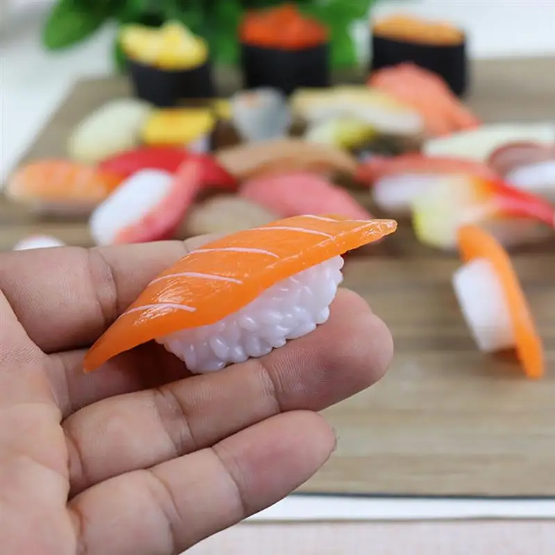 Simulation Sushi Model Food Toy Decoration Decorative Props Realistic Seafood Slice Artificial Food 1pcs Prop For Display kitchen food toys food photography props food model