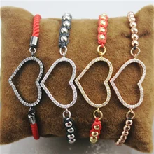 10 шт./лот, дизайн, разноцветный браслет с сердечком, cz браслет, покрытый кубическим цирконием, популярный браслет, дешево, опт