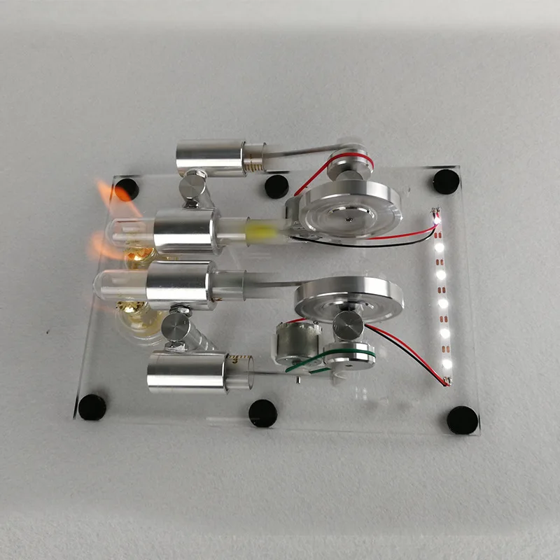 Модель двигателя Стирлинга, генератор, маленький, высокая мощность, два цилиндра/четыре цилиндра, научный эксперимент, механическая модель