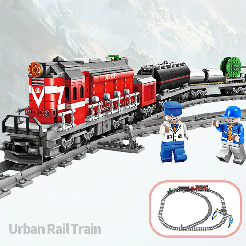 Rc Trains Block Electric Train Set Trains Railway Set Remote Control Train Toy Electric Railway Toys For Kid Building Blocks Toy