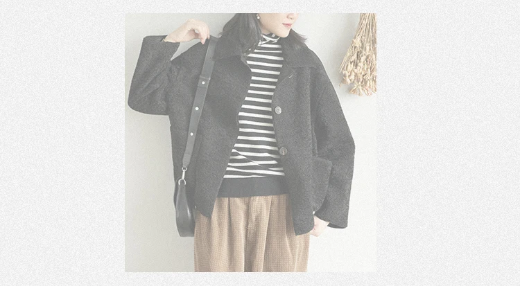 Autumn Winter Jackets Women Fashion Loose Blended Coat New Ladies Cardigan Tops Pocket Long-sleeved Mori Girl Jackets