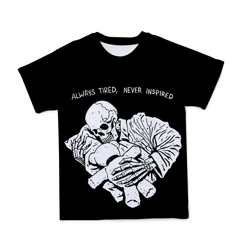 

Summer New Menâ€™s Skull 3d T-Shirt O-Neck Large Size 110-6XL Loose Casual Short-Sleeved Tops 2021 Fashion Men And Women Streetwea