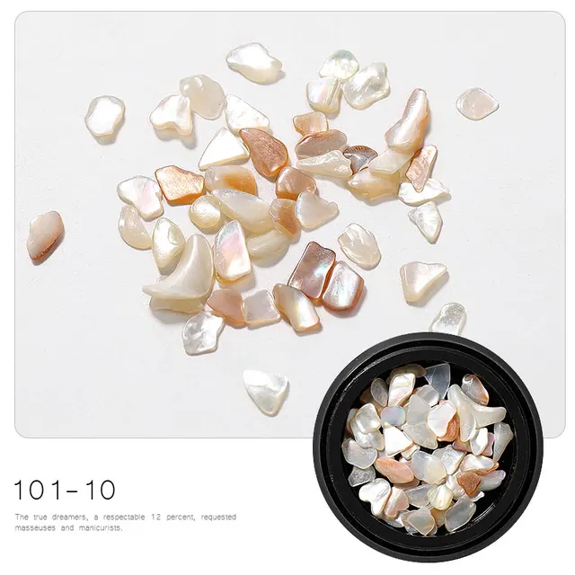 HNUIX 1 Box Shell Stone Nails Art Glitter for Nail UV Gel Nail Polish Flakies Decoration Nail Accessories 101-10