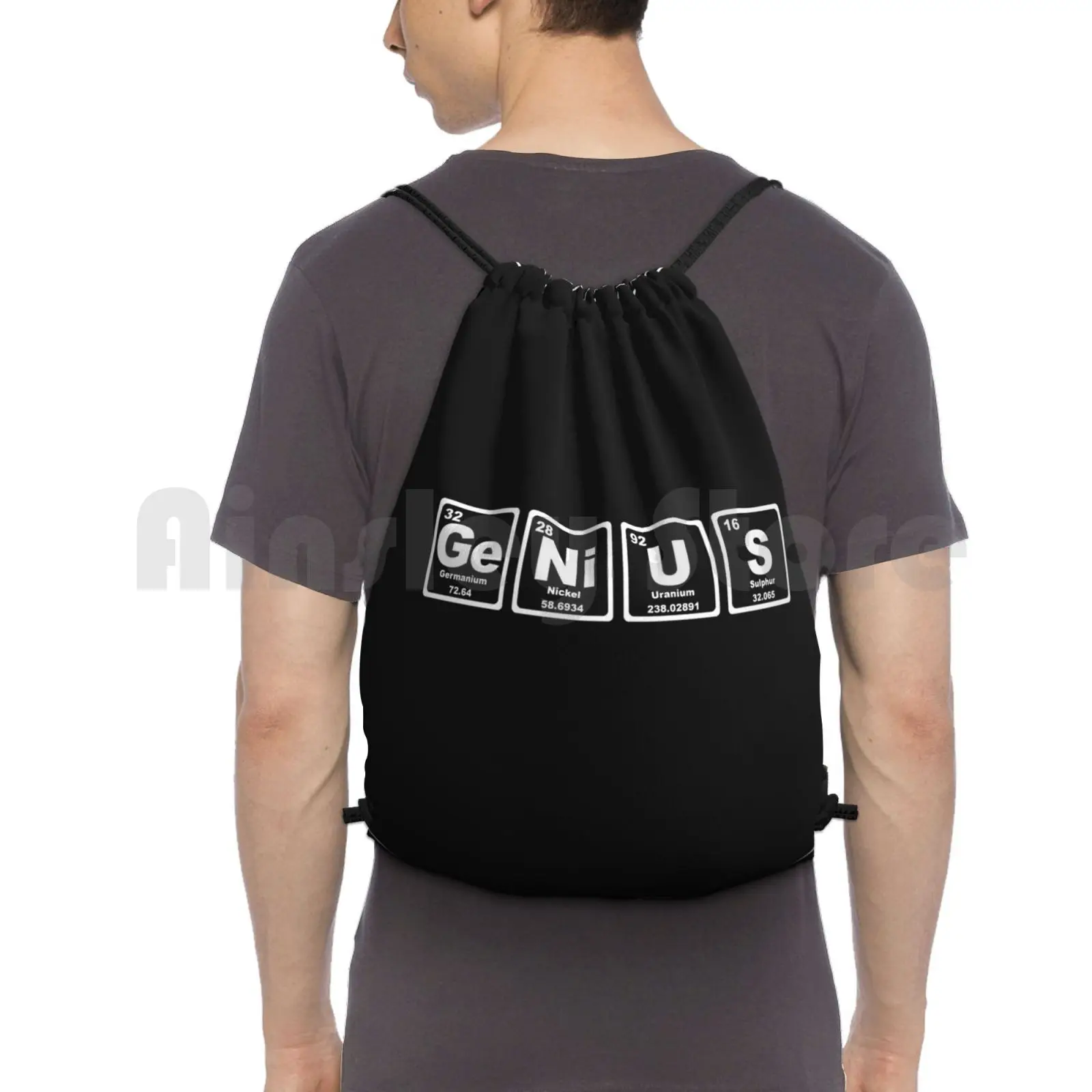 Genius Periodic Table Drawstring Backpack, Fun Design