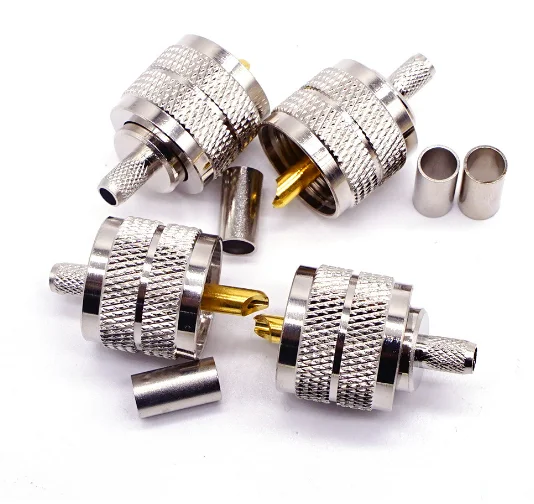 1Pc So239 So-239 Uhf Maschio A Crimpare Per Lmr195 Rg58 Rg142 Rg223 Rg400 Cavo Rf Adattatori Coassiali Connettori