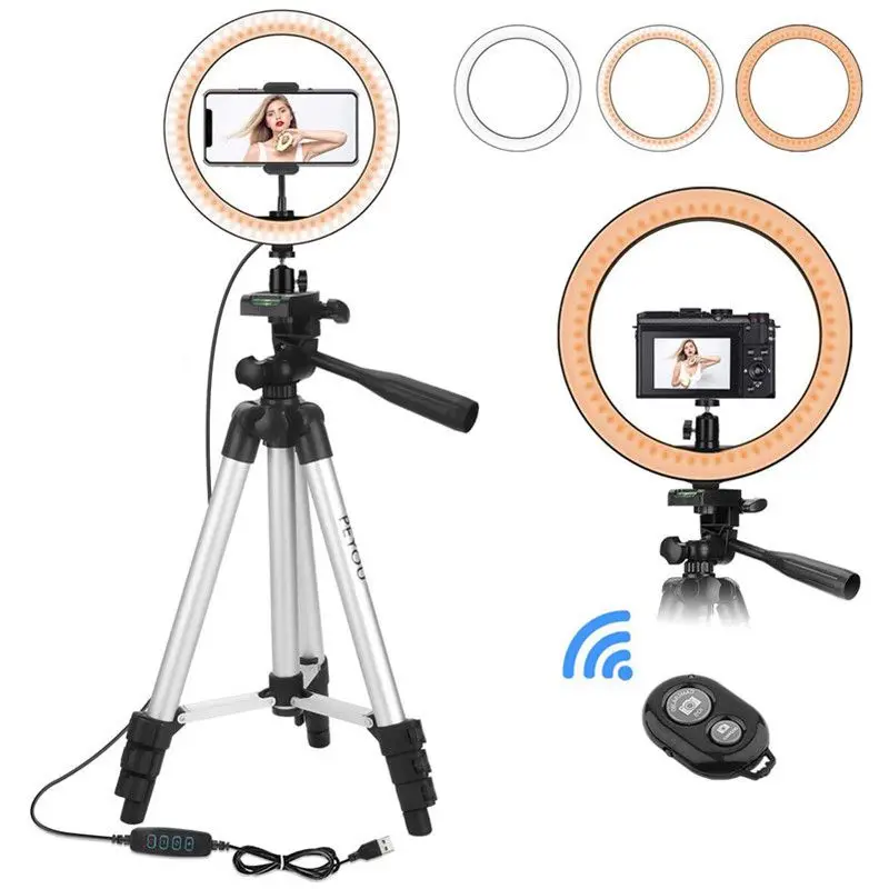 26 cm LED LED Ring Light with 100 cm Tripod Stand for Youtube Studio Camera Selfies Video Live Fill Lamp Photography Lighting
