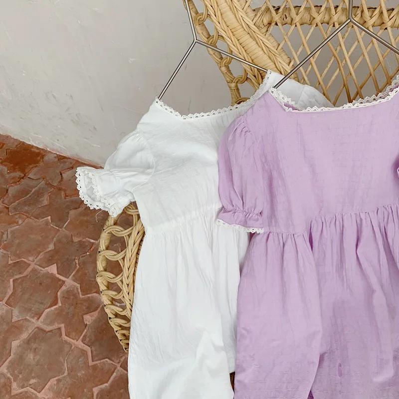 2020 летнее Новое хлопковое платье принцессы в Корейском стиле для маленьких