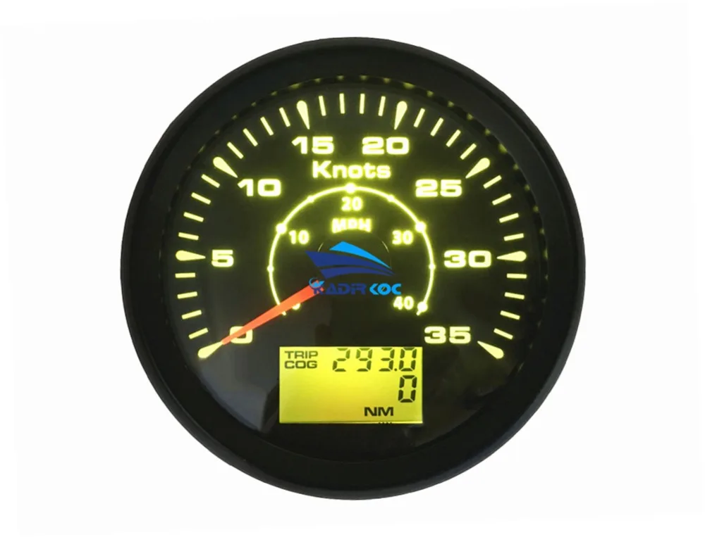 Новое поступление черные спидометры gps модификация 0-35Knots gps скорость одометр 85 мм 0-40MPH Морской скорость Mileometer Trip Cog 9-32V