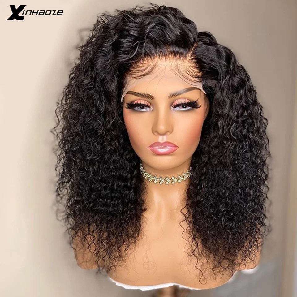Peruano 5*5 base de seda do laço frente perucas de cabelo humano com o cabelo do bebê 250 densidade kinky encaracolado parte lateral perucas da parte dianteira do laço para mulher