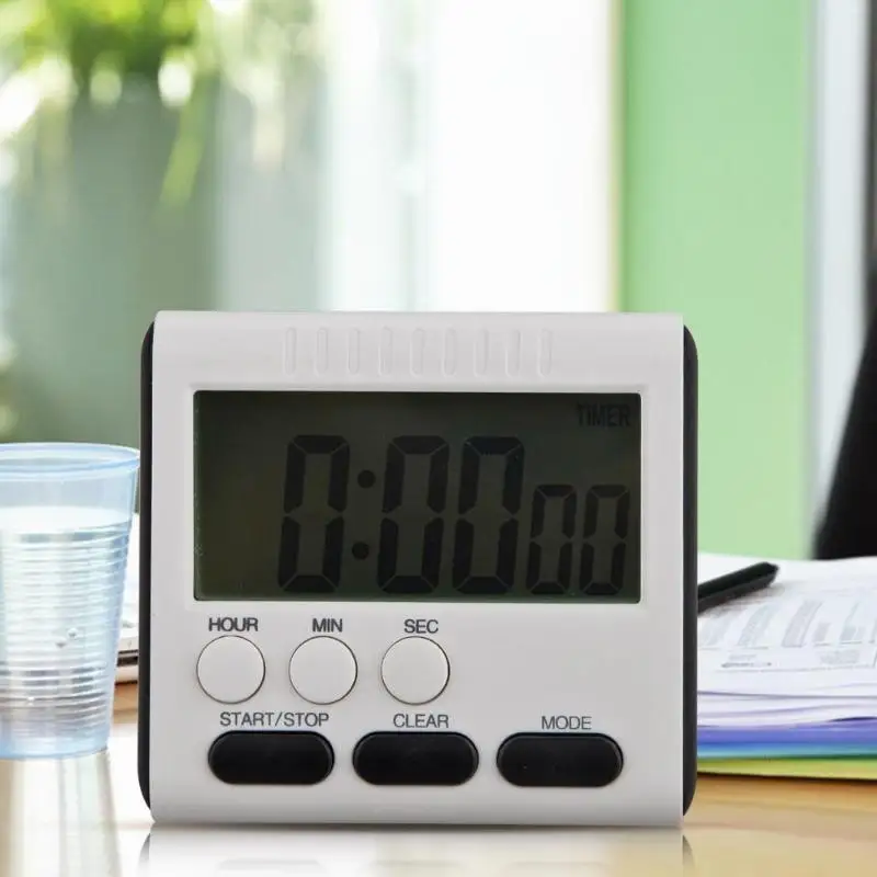 Digital Timer Large LCD Kitchen Timer Magnetic Count Up Down Alarm Clock 24 Hours Time Reminder with Stand Cooking timer