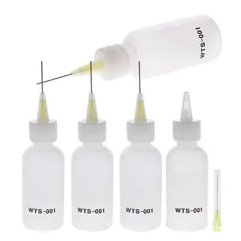 

5pcs 50ml Plastic Bottle Container Glue Dispenser Needle Bottle for Rosin Solder Flux Paste Glue Pot